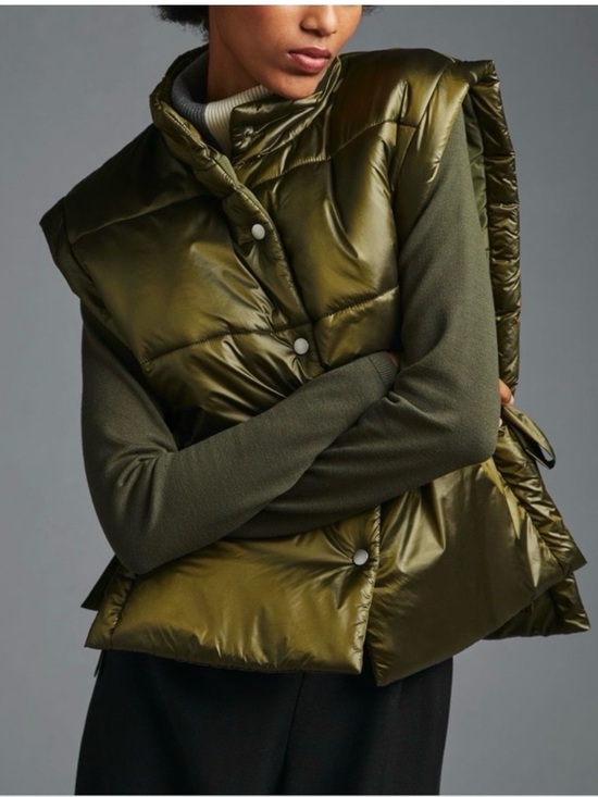 Pilcro Jackets & Blazers - ANTHROPOLOGIE PILCRO Packable Puffer Vest Olive Green One Size